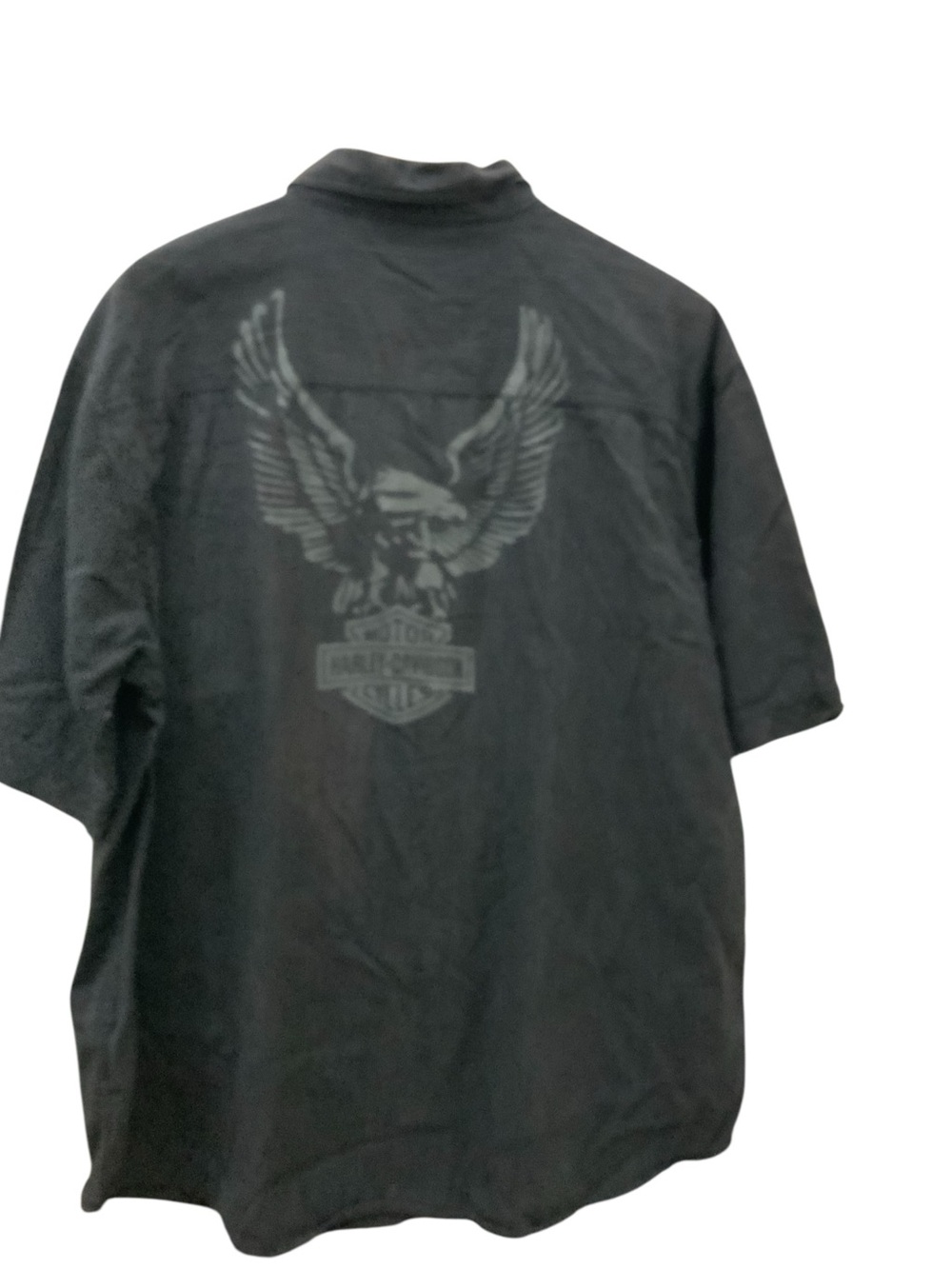 Harley-Davidson Men’s Short Sleeve Button-Up Shirt Size XL Skull Wing Logo